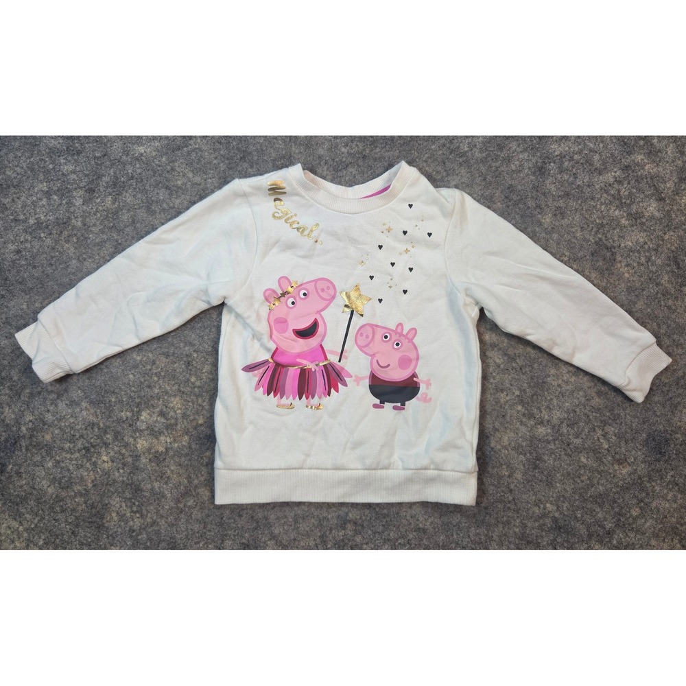 Peppa Pig Primark Girls Cream Magical Sweatshirt George 24-36 Months 98cm
